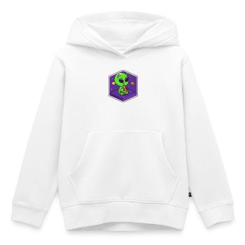 Alien Pizza Scout - Sweat Premium à capuche enfant bio - blanc - Devant - AI Model Kid Female (0cm)