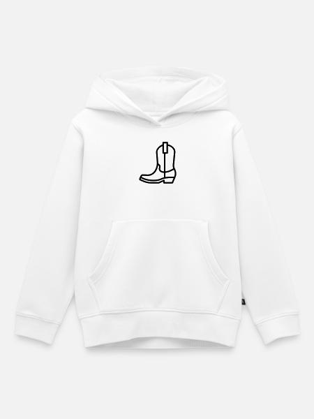 Stiefel - Kinder Premium Organic Hoodie - Weiß