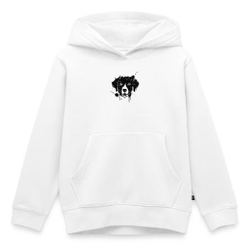 Labrador-Farbspritzer Hundekopf Schwarz - Kinder Premium Organic Hoodie - Weiß - Vorne - AI Model Kid Female (0cm)