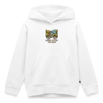 Boho E-Bike Gardasee Explorer - Kinder Premium Organic Hoodie - Weiß - Vorne - AI Model Kid Female (0cm)