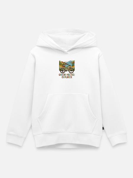 Boho E-Bike Gardasee Explorer - Kinder Premium Organic Hoodie - Weiß