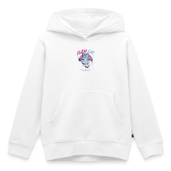 Flexi Cat dehnt sich wunderbar - Kinder Premium Organic Hoodie - Weiß - Vorne - AI Model Kid Female (0cm)