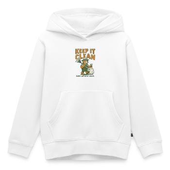 Keep It Clean Bear Clean-Grafik - Kinder Premium Organic Hoodie - Weiß - Vorne - AI Model Kid Female (0cm)