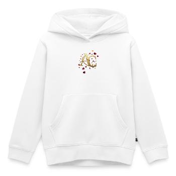 Goldenes Monogramm AC mit Herzen - Kinder Premium Organic Hoodie - Weiß - Vorne - AI Model Kid Female (0cm)