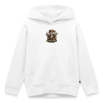 Zorniger Handwerkerkater mit Werkzeug - Kinder Premium Organic Hoodie - Weiß - Vorne - AI Model Kid Female (0cm)
