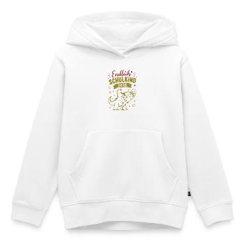 Endlich Schulkind 2026 Dino - Kinder Premium Organic Hoodie - Weiß - Vorne - AI Model Kid Female (0cm)