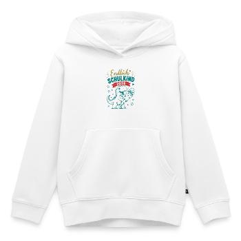 Endlich Schulkind 2026 Dino - Kinder Premium Organic Hoodie - Weiß - Vorne - AI Model Kid Female (0cm)