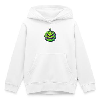 Gruen Lila Halloween Mosaik Kuerbis - Kinder Premium Organic Hoodie - Weiß - Vorne - AI Model Kid Female (0cm)