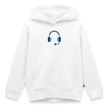 Headset-Kundensupport-Zeilen-Symbol - Kinder Premium Organic Hoodie - Weiß - Vorne - AI Model Kid Female (0cm)