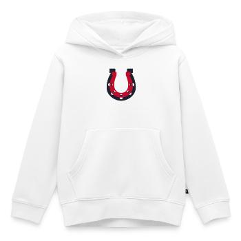 Hufeisen Symbol Rot - Glücksbringer Glück - Kinder Premium Organic Hoodie - Weiß - Vorne - AI Model Kid Female (0cm)
