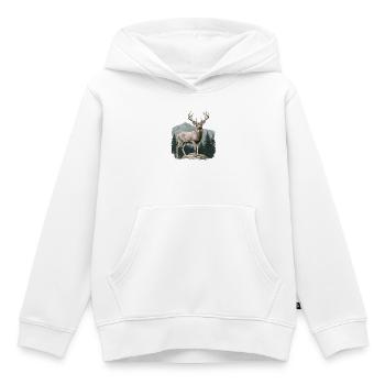 Hirsch mit Geweih - Kinder Premium Organic Hoodie - Weiß - Vorne - AI Model Kid Female (0cm)