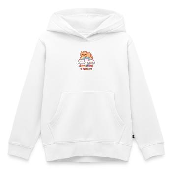 Süße getigerte Katze auf der Regenbogen-Pfotenstimmung - Kinder Premium Organic Hoodie - Weiß - Vorne - AI Model Kid Female (0cm)