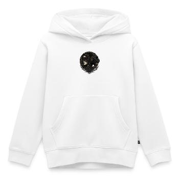 Damenfigur und Tier im keltischen Knoten - Kinder Premium Organic Hoodie - Weiß - Vorne - AI Model Kid Female (0cm)