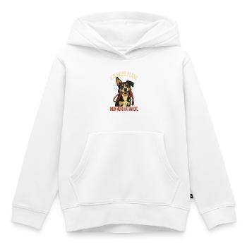 Ich habe Pläne – Lustiger Hundespruch - Kinder Premium Organic Hoodie - Weiß - Vorne - AI Model Kid Female (0cm)