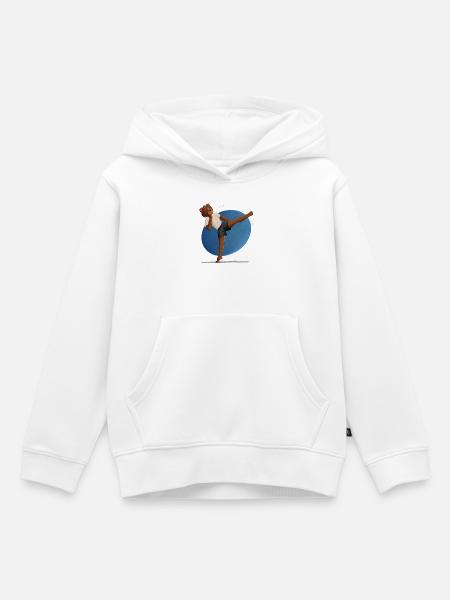Karate Bär - Kinder Premium Organic Hoodie - Weiß