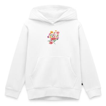 Blütenpracht Flora - Kinder Premium Organic Hoodie - Weiß - Vorne - AI Model Kid Female (0cm)