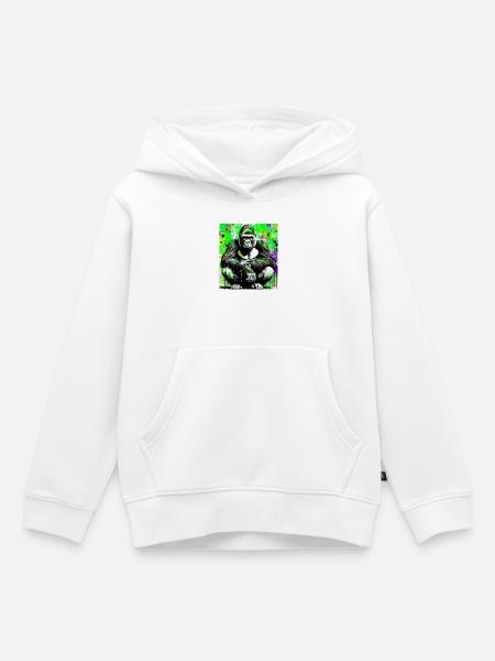 Gorilla - Kinder Premium Organic Hoodie - Weiß