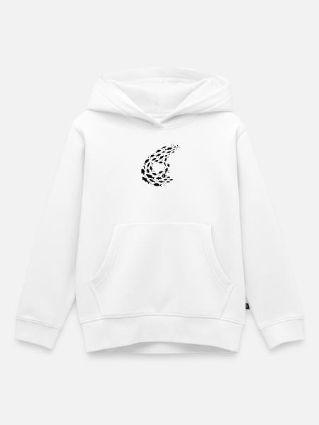 Fischschwarm Unterwasser Silhouette - Kinder Premium Organic Hoodie - Weiß