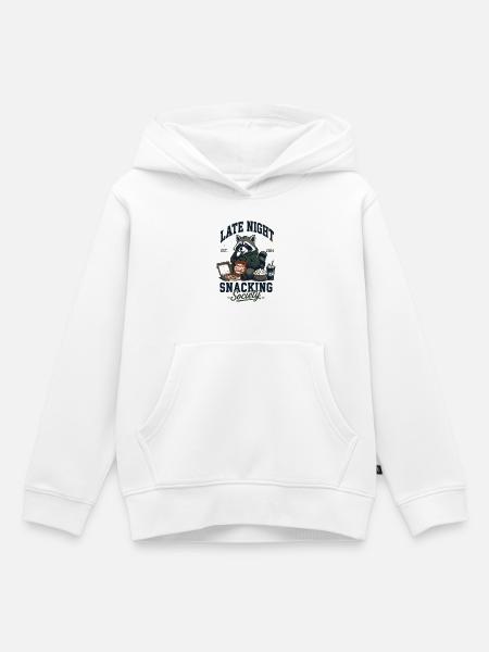 Late Night Snacking Society Waschbär - Kinder Premium Organic Hoodie - Weiß