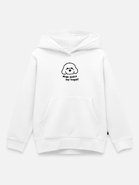 Dogs Make Me Happy Design - Kinder Premium Organic Hoodie - Weiß