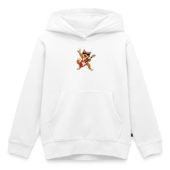 Rocker  Katze mit Gitarre - Kinder Premium Organic Hoodie - Weiß - Vorne - AI Model Kid Female (0cm)