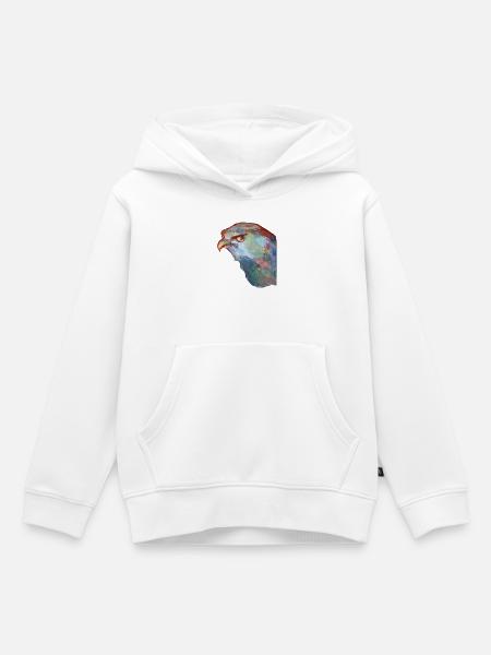 Aquarell Adlerkopf-Abstract - Kinder Premium Organic Hoodie - Weiß