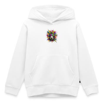 Pop Art Schimpanse - Kinder Premium Organic Hoodie - Weiß - Vorne - AI Model Kid Female (0cm)