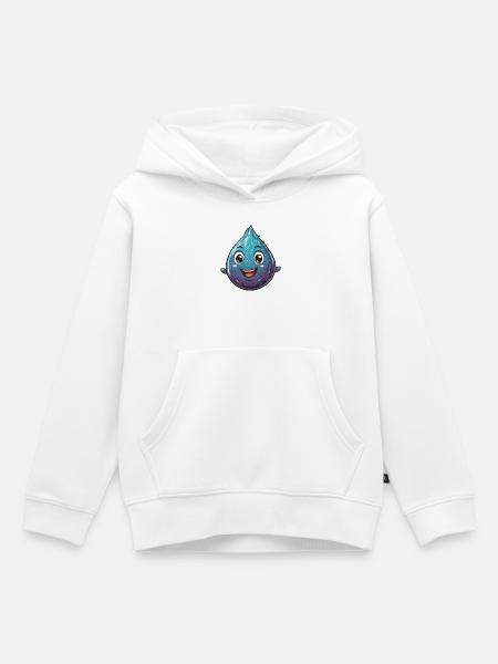Fröhlicher Wassertropfen Cartoon - Kinder Premium Organic Hoodie - Weiß