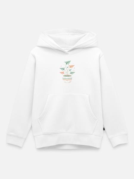 Pastellpapierflieger Blumentopf - Kinder Premium Organic Hoodie - Weiß