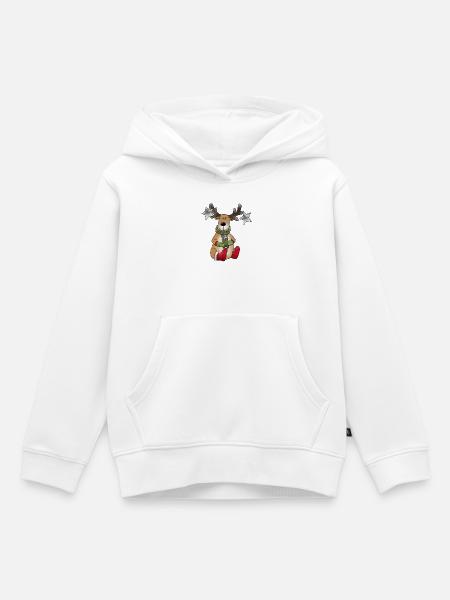 Rudolf_mit_Stern - Kinder Premium Organic Hoodie - Weiß
