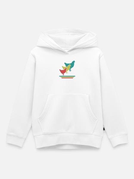 Hühner Trio Retro - Kinder Premium Organic Hoodie - Weiß