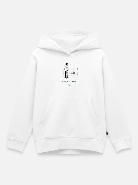 Cyberstadt Wanderer Hoodie - Kinder Premium Organic Hoodie - Weiß