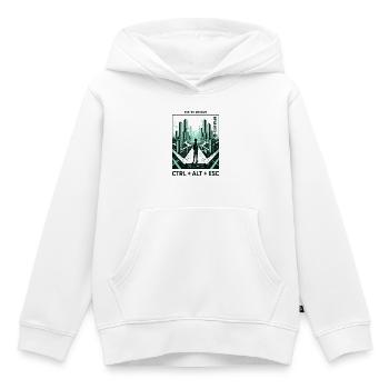 Reboot Skyline CTRL ALT ESC - Kinder Premium Organic Hoodie - Weiß - Vorne - AI Model Kid Female (0cm)