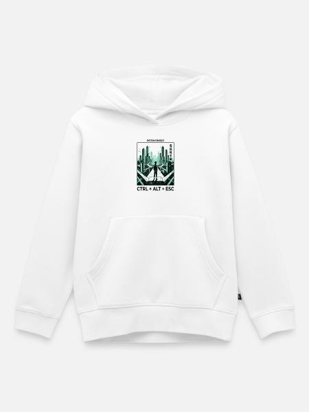Reboot Skyline CTRL ALT ESC - Kinder Premium Organic Hoodie - Weiß