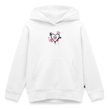 Graffiti-Herz mit rosa Krone - Kinder Premium Organic Hoodie - Weiß - Vorne - AI Model Kid Female (0cm)
