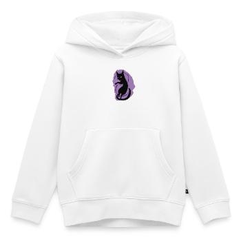 Mitternachtskatzen-Silhouette - Kinder Premium Organic Hoodie - Weiß - Vorne - AI Model Kid Female (0cm)