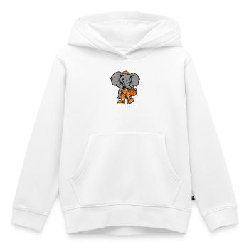 Basketball Elefant - Kinder Premium Organic Hoodie - Weiß - Vorne - AI Model Kid Female (0cm)