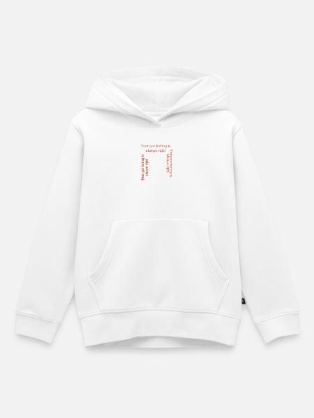 Intuitives Gefühl Text drucken - Kinder Premium Organic Hoodie - Weiß