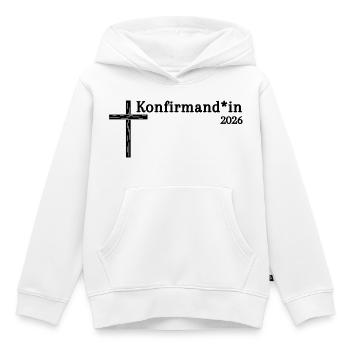Celebrate gender-equitable confirmation in 2026 Cross - Kids Premium Organic Hoodie - white - Front - AI Model Kid Female (0cm)