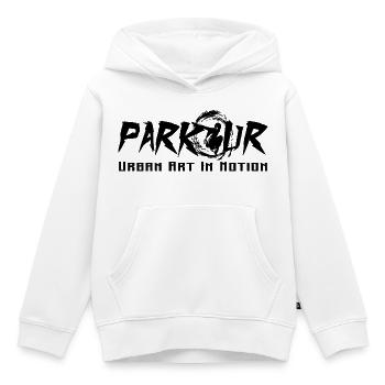 parkour - Kids Premium Organic Hoodie - white - Front - AI Model Kid Female (0cm)