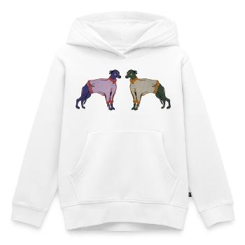 WHIPPETS IN STREIFEN - Kinder Premium Organic Hoodie - Weiß - Vorne - AI Model Kid Female (0cm)