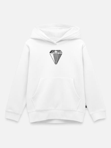 Diamant mit Muster - Kinder Premium Organic Hoodie - Weiß
