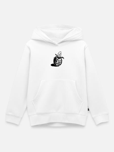 Himbeere Design klassisch - Kinder Premium Organic Hoodie - Weiß