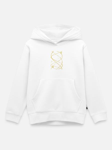 Goldene Spirallinien - Kinder Premium Organic Hoodie - Weiß