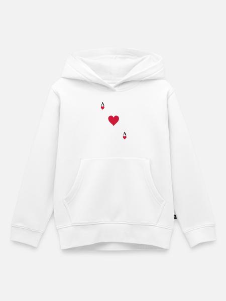 As de coeur - Sweat Premium à capuche enfant bio - blanc