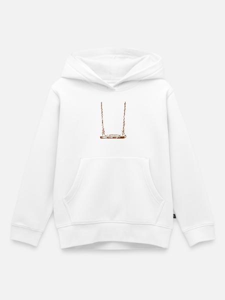 Rustikale Holzhängeschaukel - Kinder Premium Organic Hoodie - Weiß