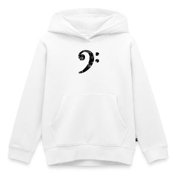 Bass Clef Vintage Music Design (Noir) - Sweat Premium à capuche enfant bio - blanc - Devant - AI Model Kid Female (0cm)