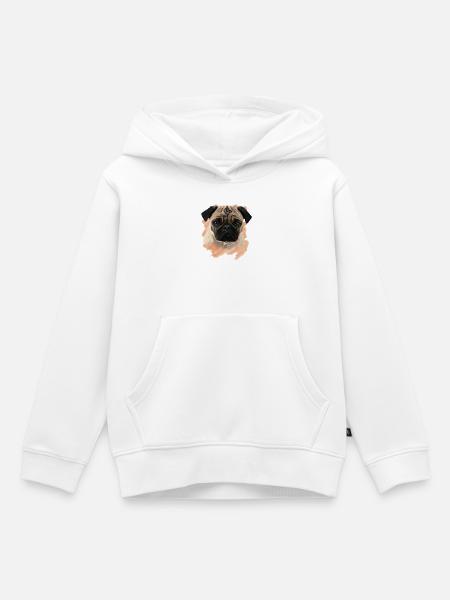 Mops - Kinder Premium Organic Hoodie - Weiß