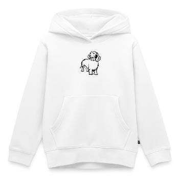 bassotto - Felpa Premium con cappuccio bambino bio - bianco - Fronte - AI Model Kid Female (0cm)