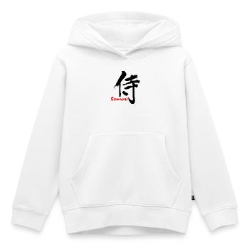 Samurai in japanischer Kanji-Schrift - Kinder Premium Organic Hoodie - Weiß - Vorne - AI Model Kid Female (0cm)
